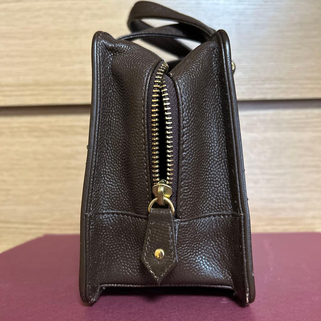 ヴェルサーチ　ハンドバッグ　ヴィンテージブラウンレザー　サンバースト