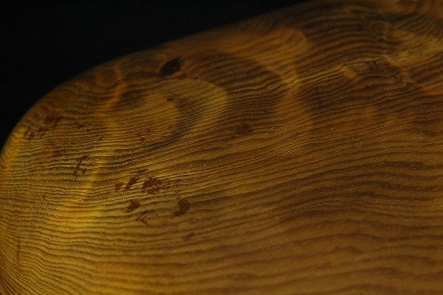 煎茶 松合利盆 古材 刳り貫き 盆 莨盆 作美 共箱(K-RC948)