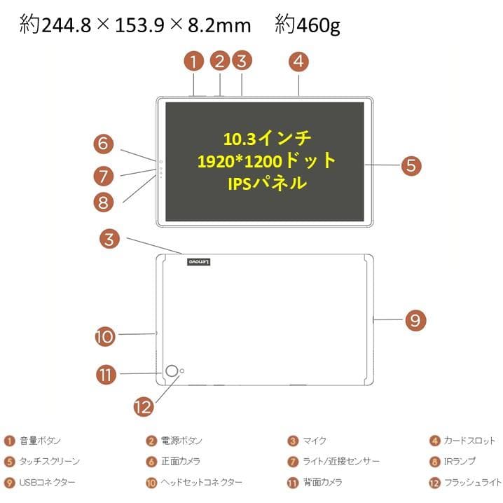美品】10.3インチ タブレット Lenovo 製 Android　K10