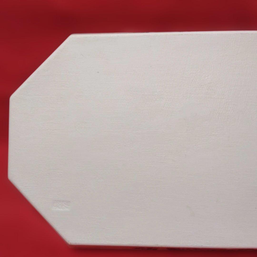 九谷焼　正峰窯　八角皿　色絵　飾り皿　隅切り長角皿　青粒鉄仙　金彩　大皿