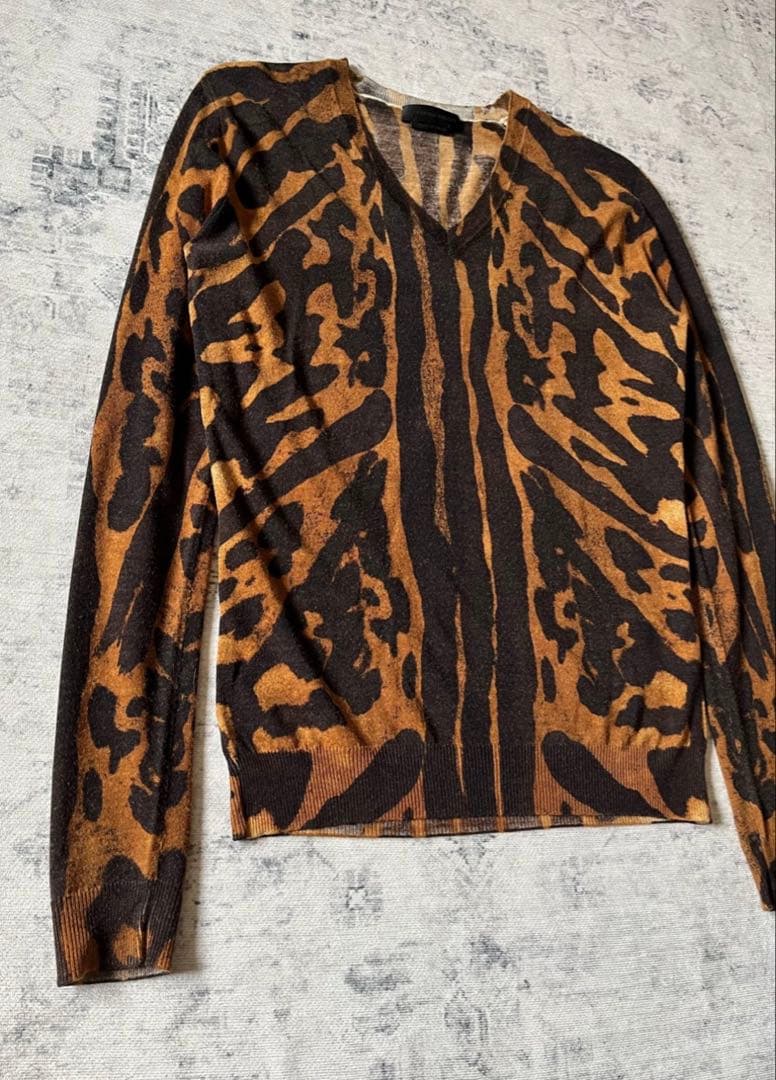 トップス Alexander McQueen Leopard V-Neck Knit