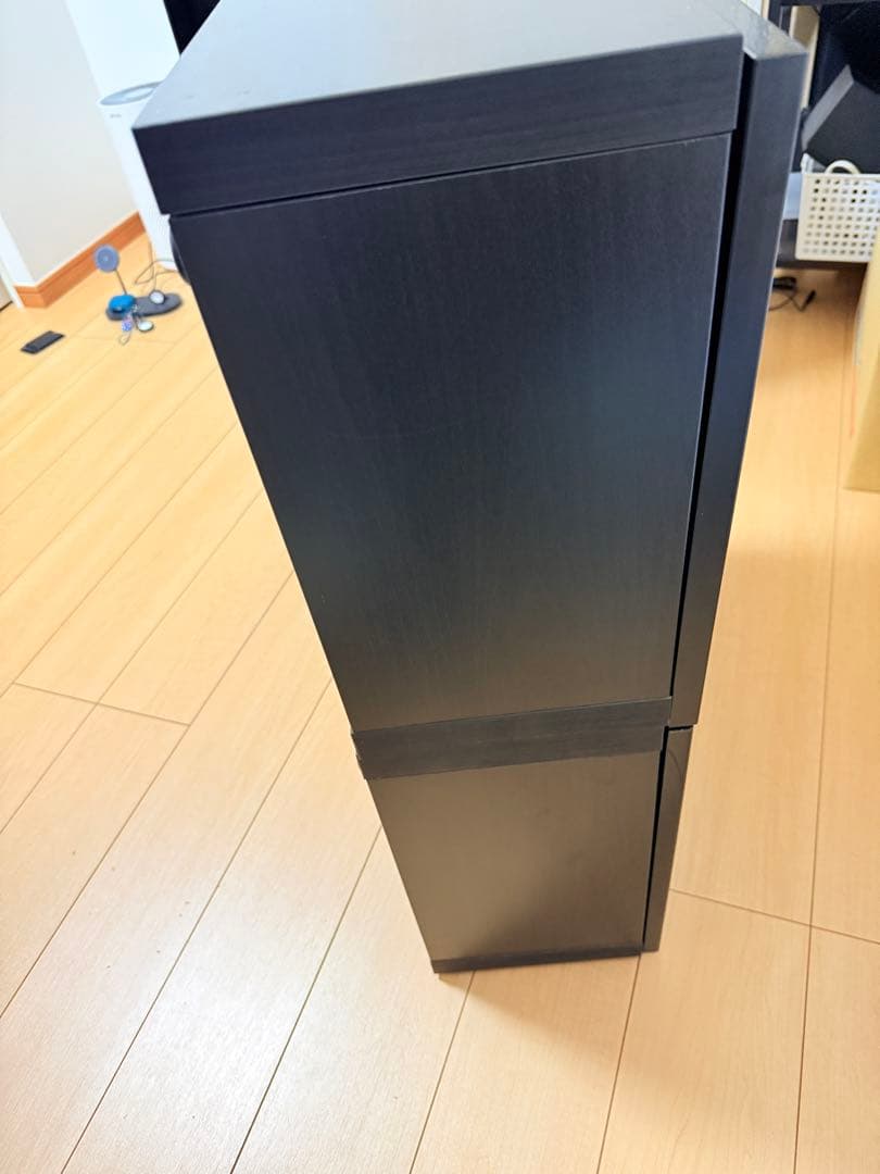 IKEA ベストー　ブラックキャビネット ミラー仕上げ　2個セット