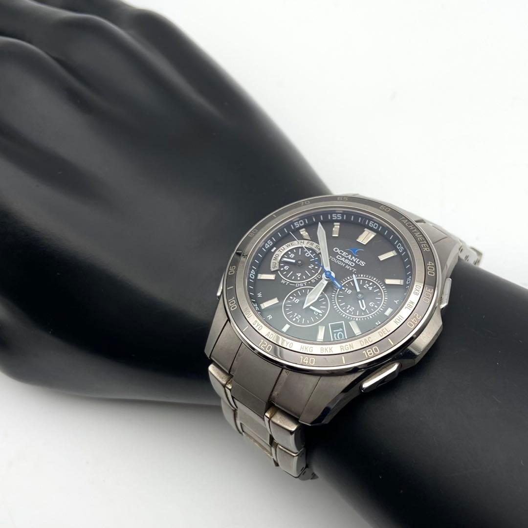【稼働】CASIO オシアナス 電波ソーラー 腕時計 クロノグラフ デイト