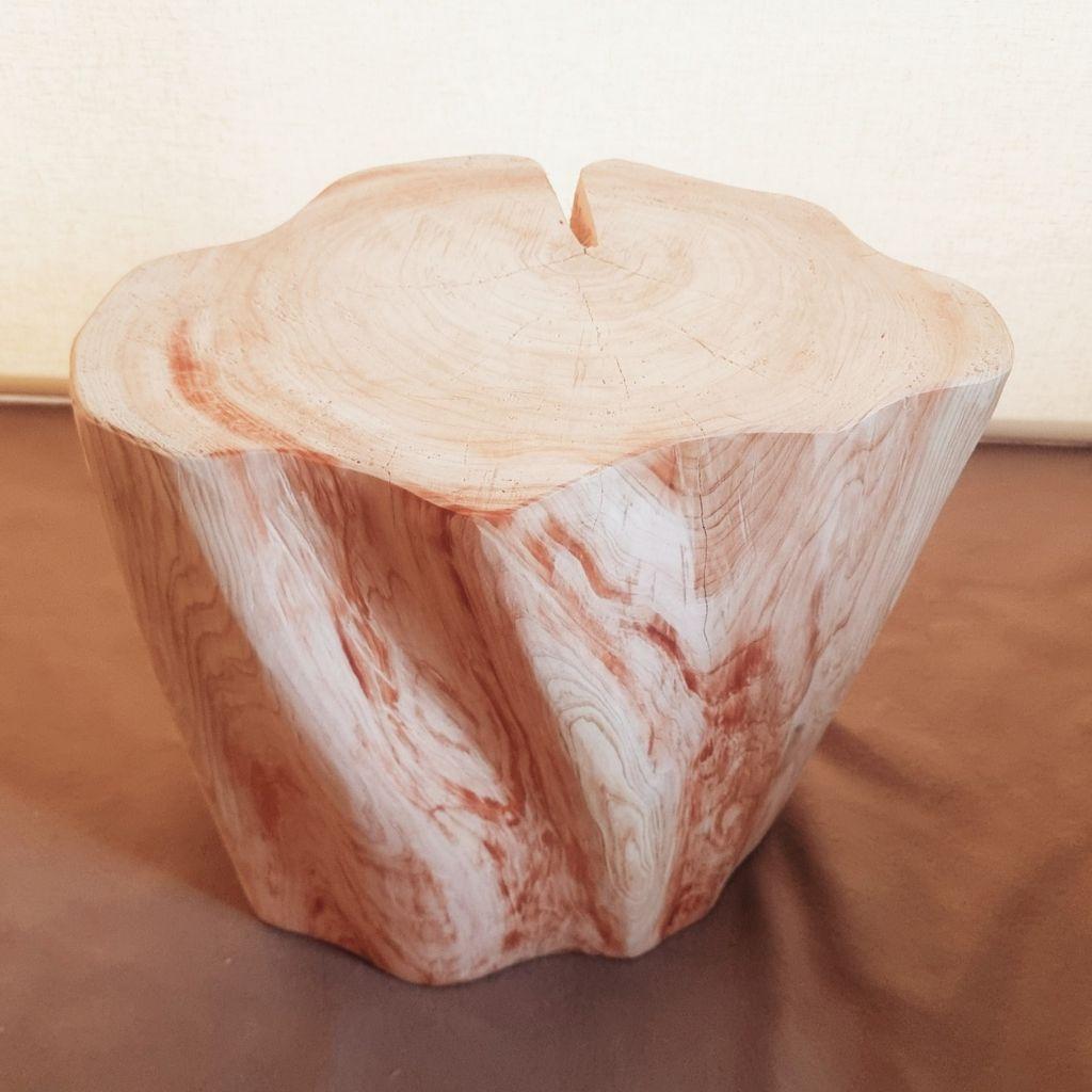天然アロマ 東濃ひのき 切株スツール・テーブル・無垢無塗装・オーガニック 特大