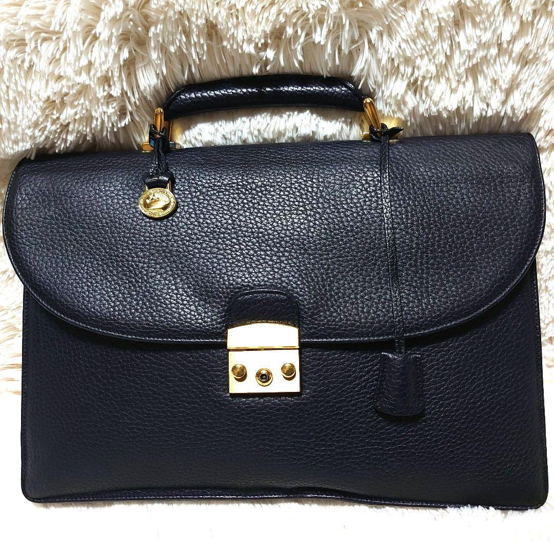 ドゥーニーアンドバーク 本革 シボ加工 ダレスバッグ ビジネスバッグ