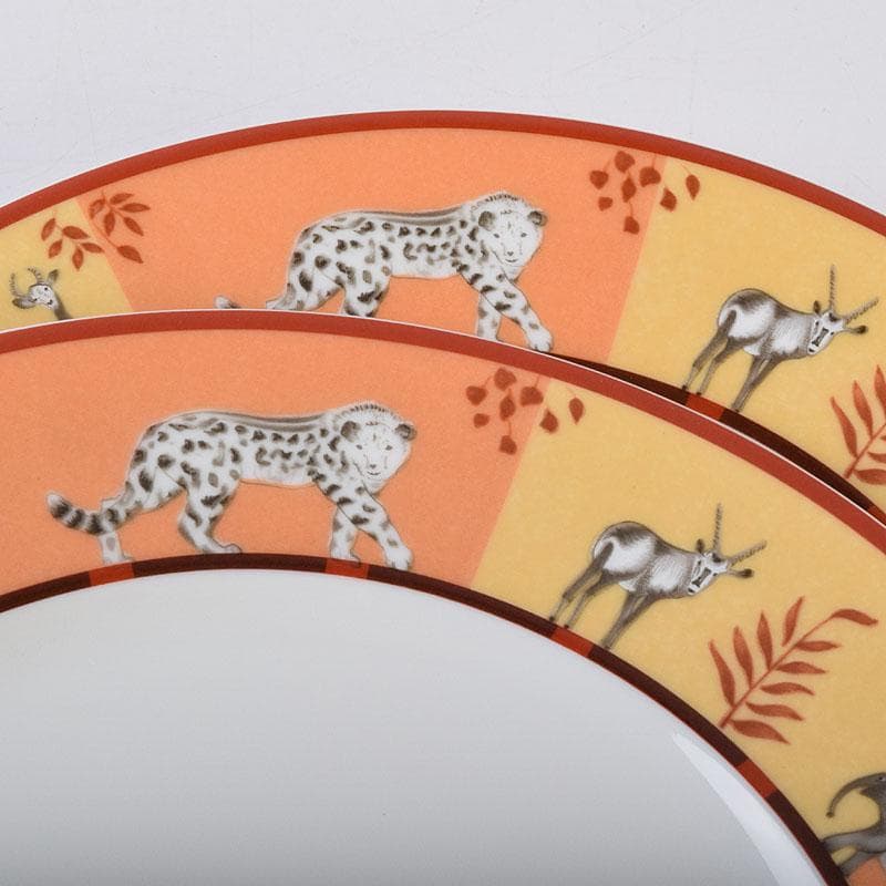 HERMES　エルメス　アフリカシリーズ　ペアプレート　箱付　M　R9131