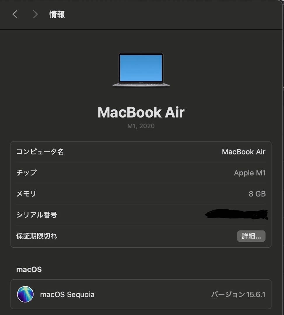 MacBook Air M1 13インチ