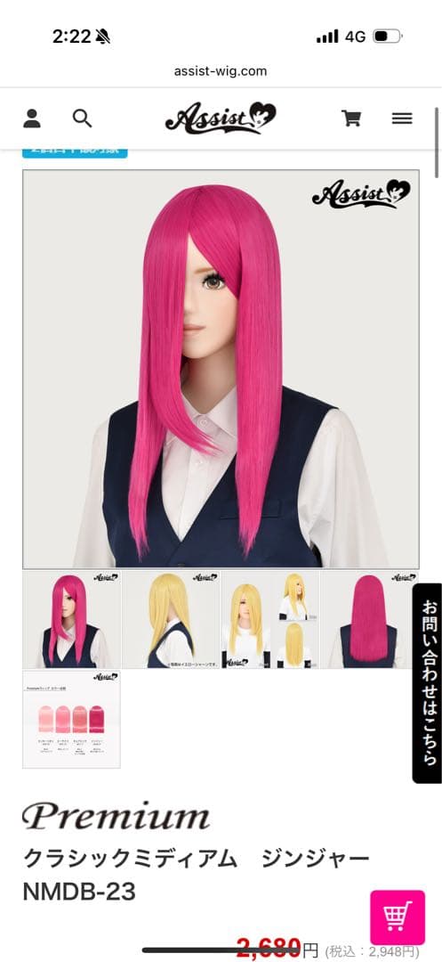 納期3月中　ウィッグオーダー リリア