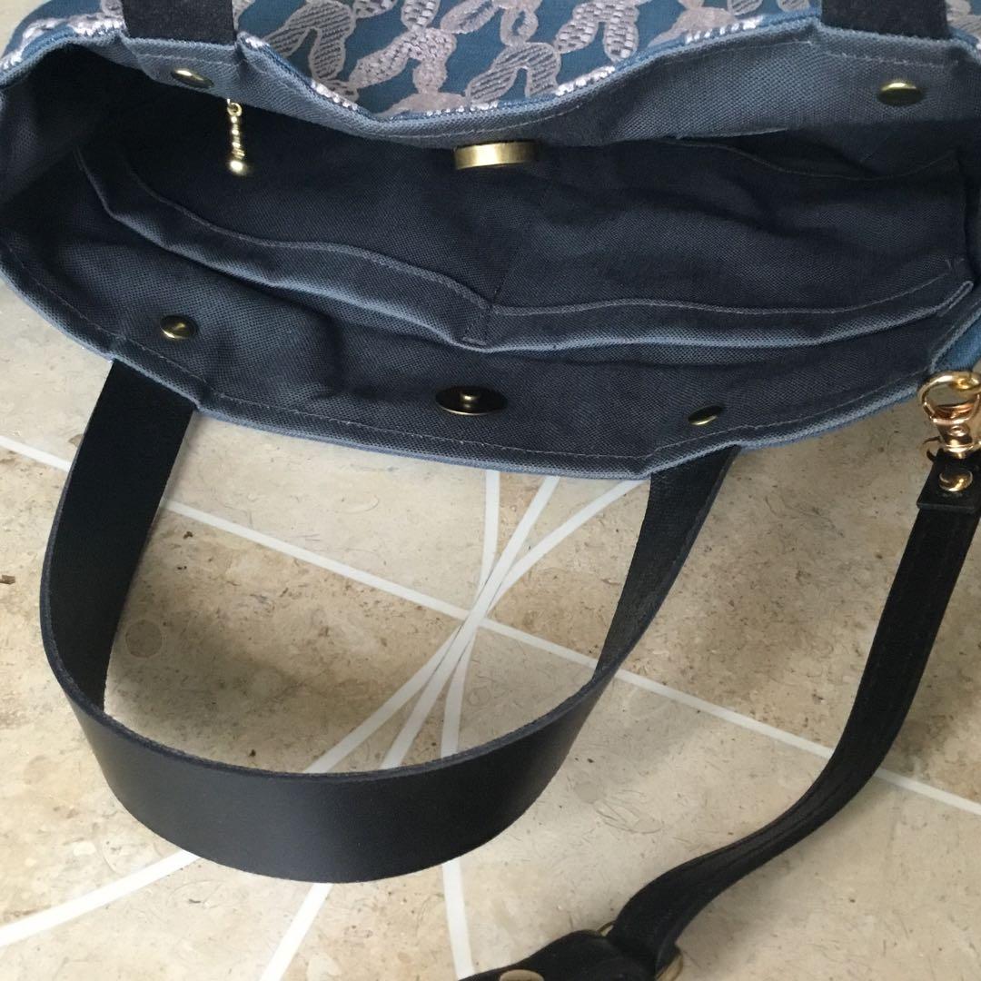 ミナペルホネン pomppiaブルー 2Wayショルダーバッグハンドメイド