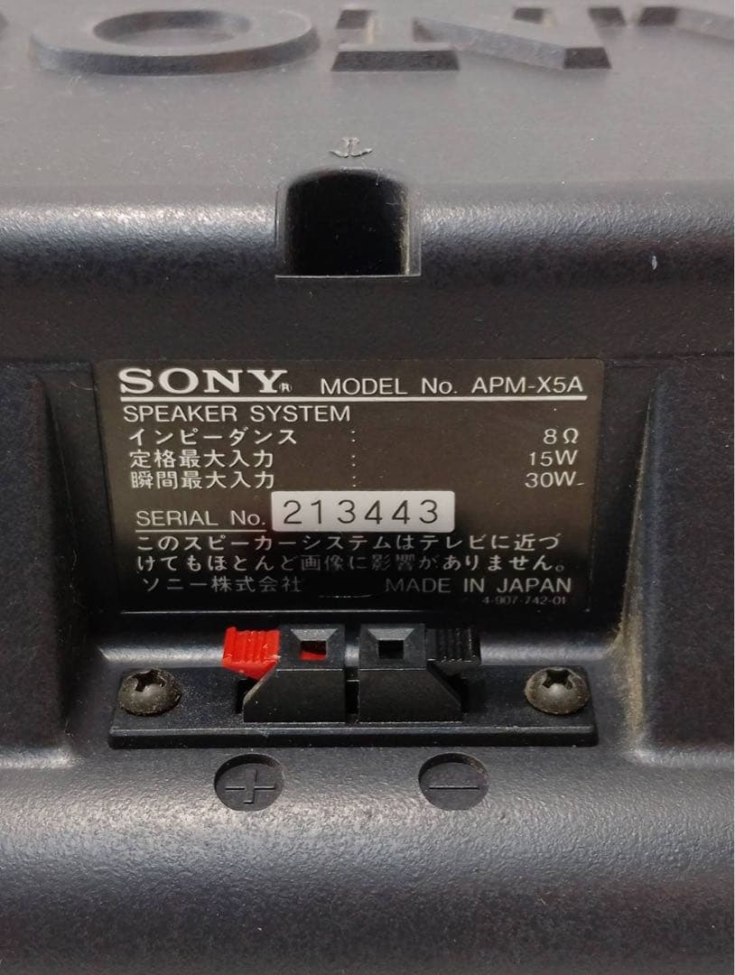 【希少・連番】SONY APM-X5A 2Way平面スピーカー ペア 動作品