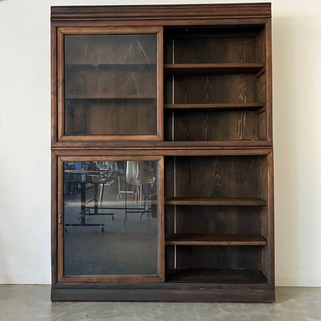 レトロ　ヴィンテージ　古家具　古民家　古道具　食器棚　シェルフ　ガラス棚