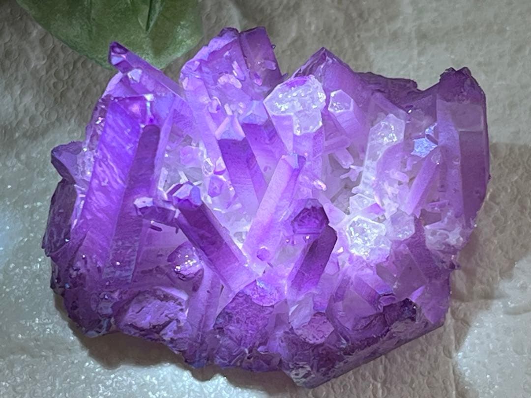 チャネリング✨　パープル　オーラ水晶　クリスタル　クラスター　原石