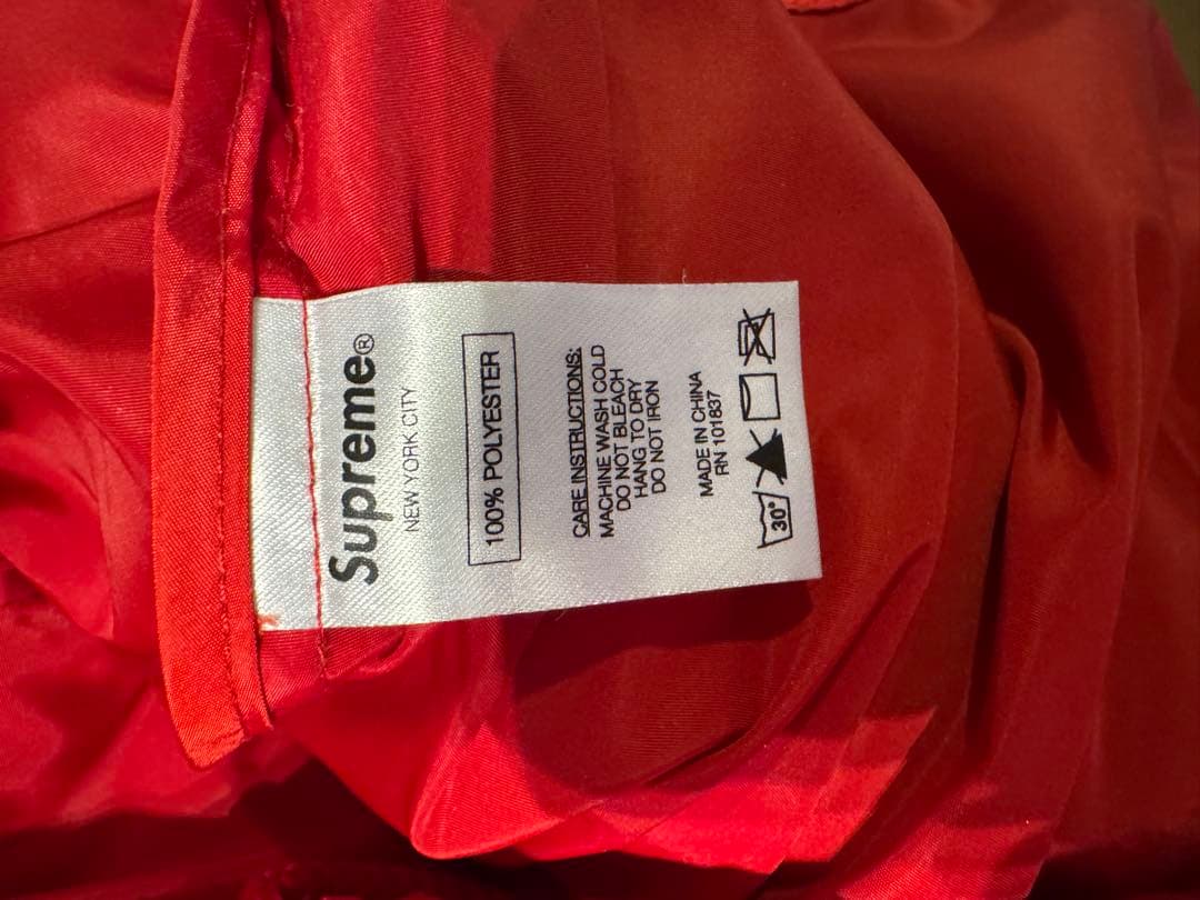 Champion Supreme コラボ 赤 ナイロンジャケット L