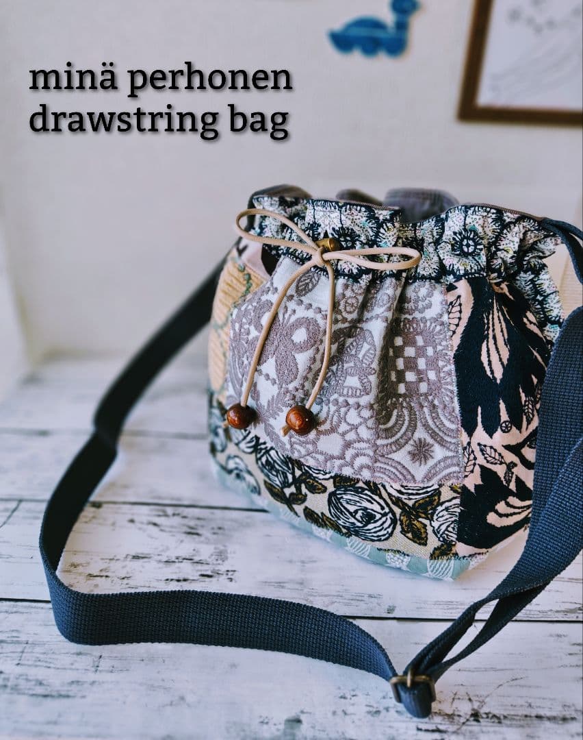 【再販ナシ】ミナペルホネン ドローストリングバッグ 巾着バッグ アネモネ