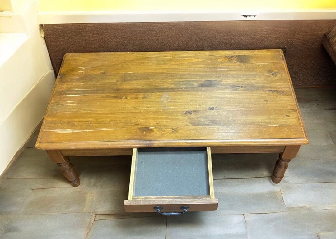 佐賀の古民家より★アンティーク★北欧カントリー調の木製ローテーブル