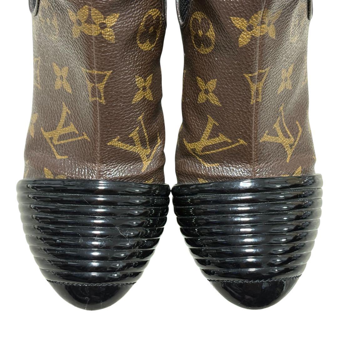 LOUIS VUITTONヴィトン モノグラム メッシュ サイドゴアブーツ 34