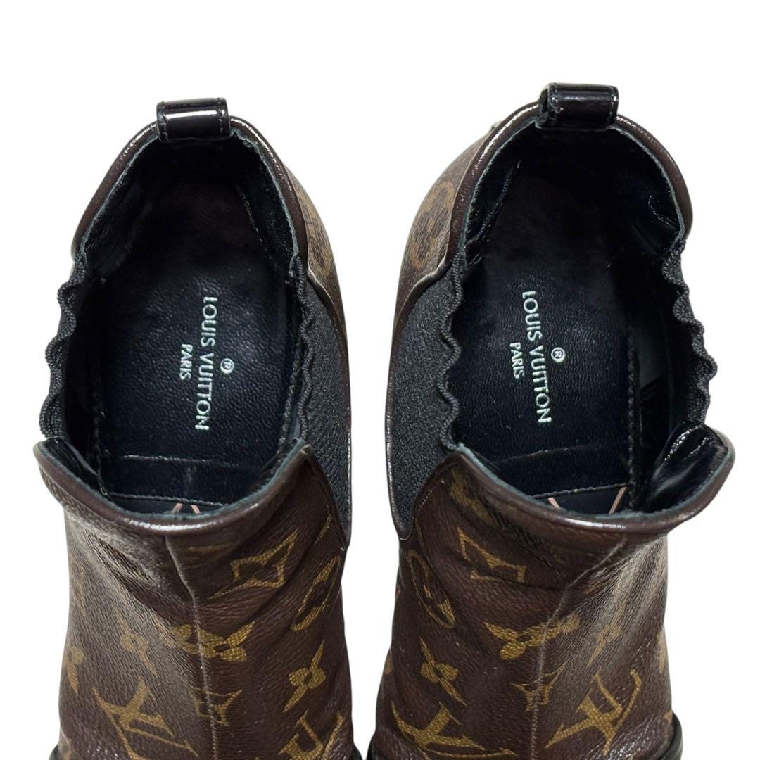 LOUIS VUITTONヴィトン モノグラム メッシュ サイドゴアブーツ 34