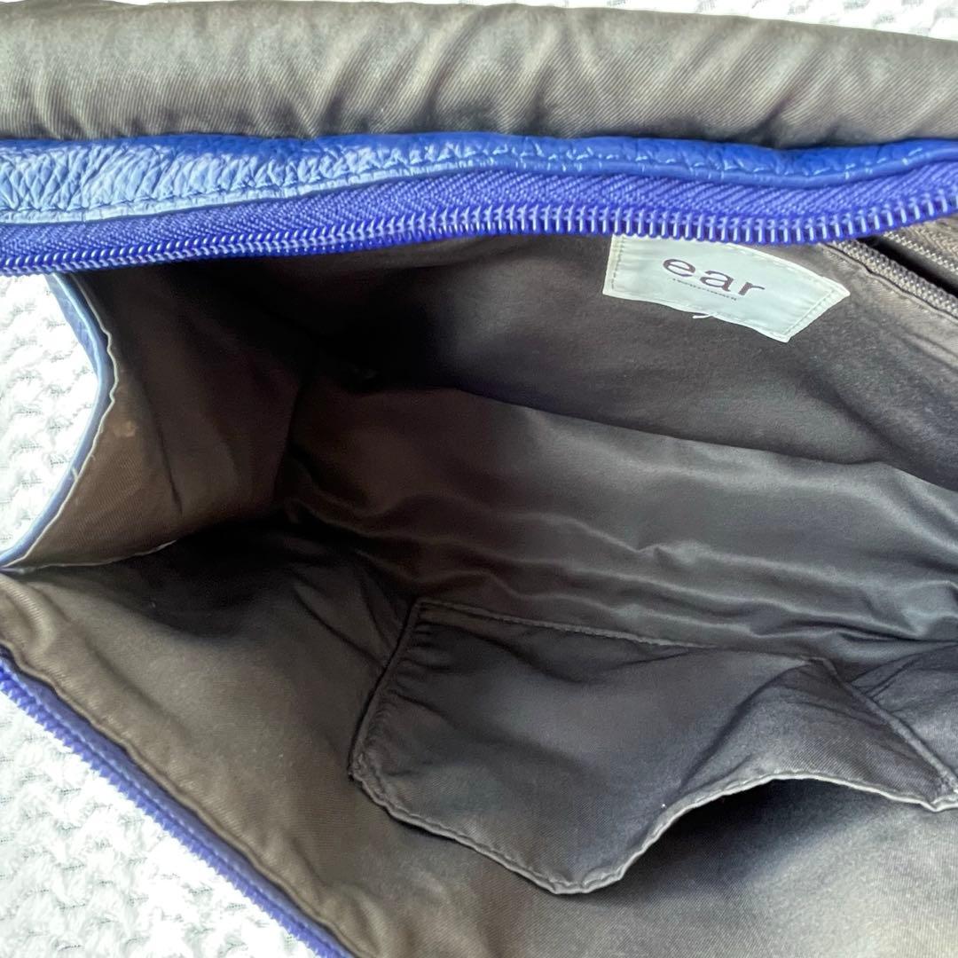 イアパピヨネ 柄ワイドテープショルダーバッグ ダルメシアン ボディバッグ ブルー