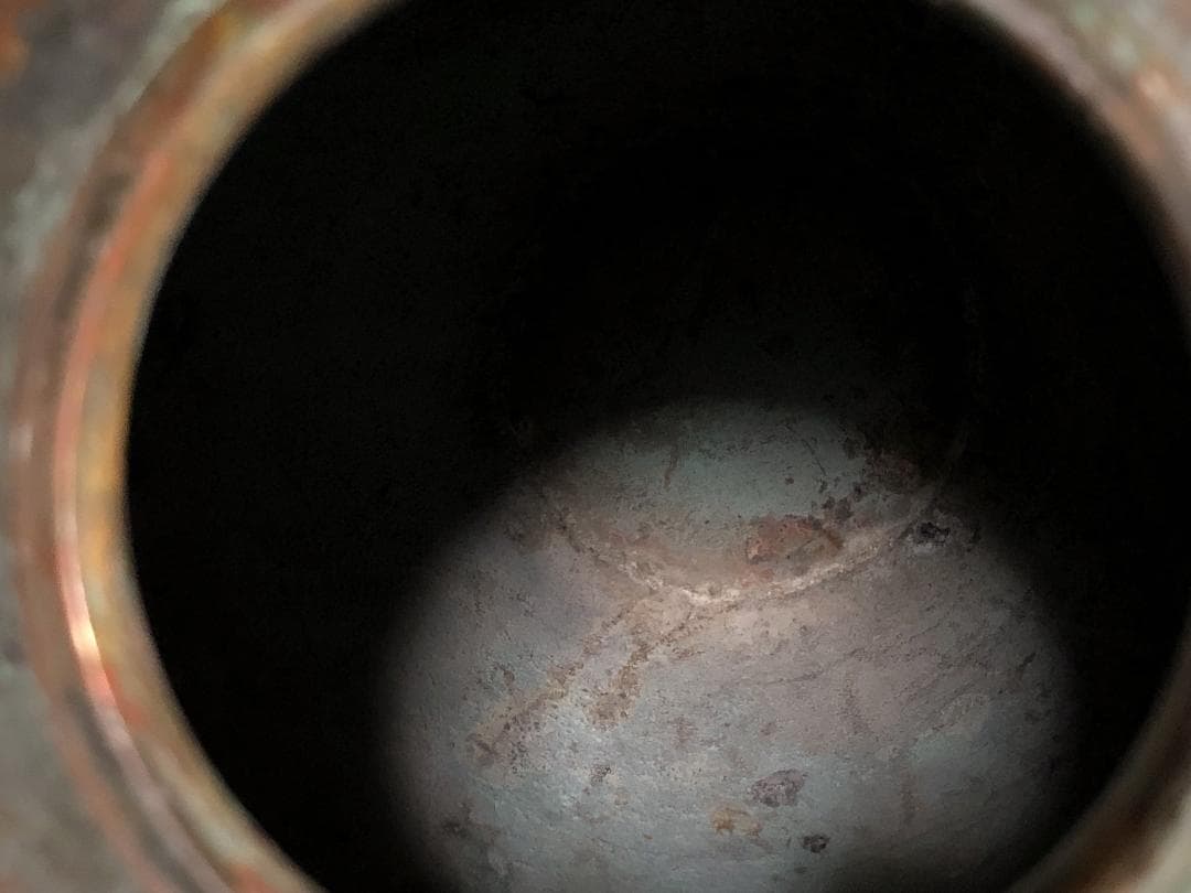 【 高肉象嵌銅壺 】　 高士唐子図　中華古玩