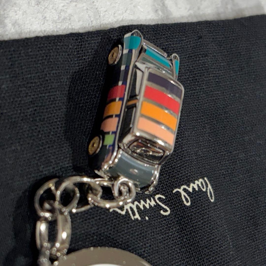 【美品】 Paul Smith ミニクーパー キーリング マルチストライプ