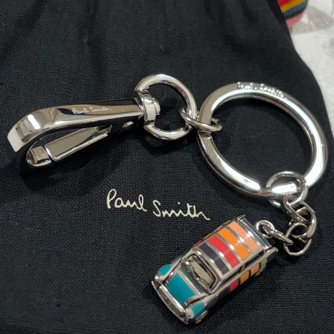 【美品】 Paul Smith ミニクーパー キーリング マルチストライプ
