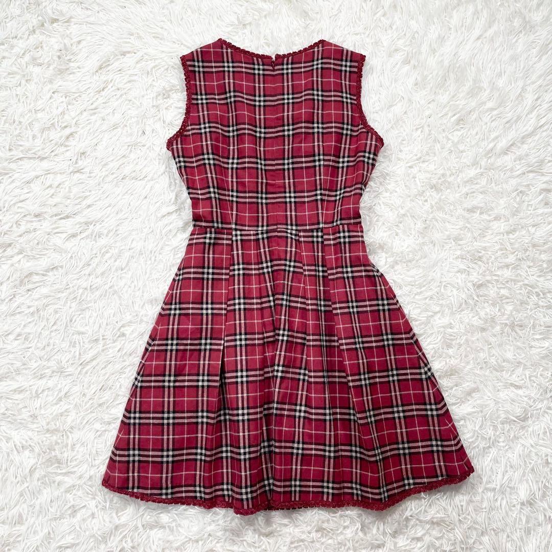 719 ピンクハウス チェルシー チェリー柄 ブラウス チェック ワンピース M