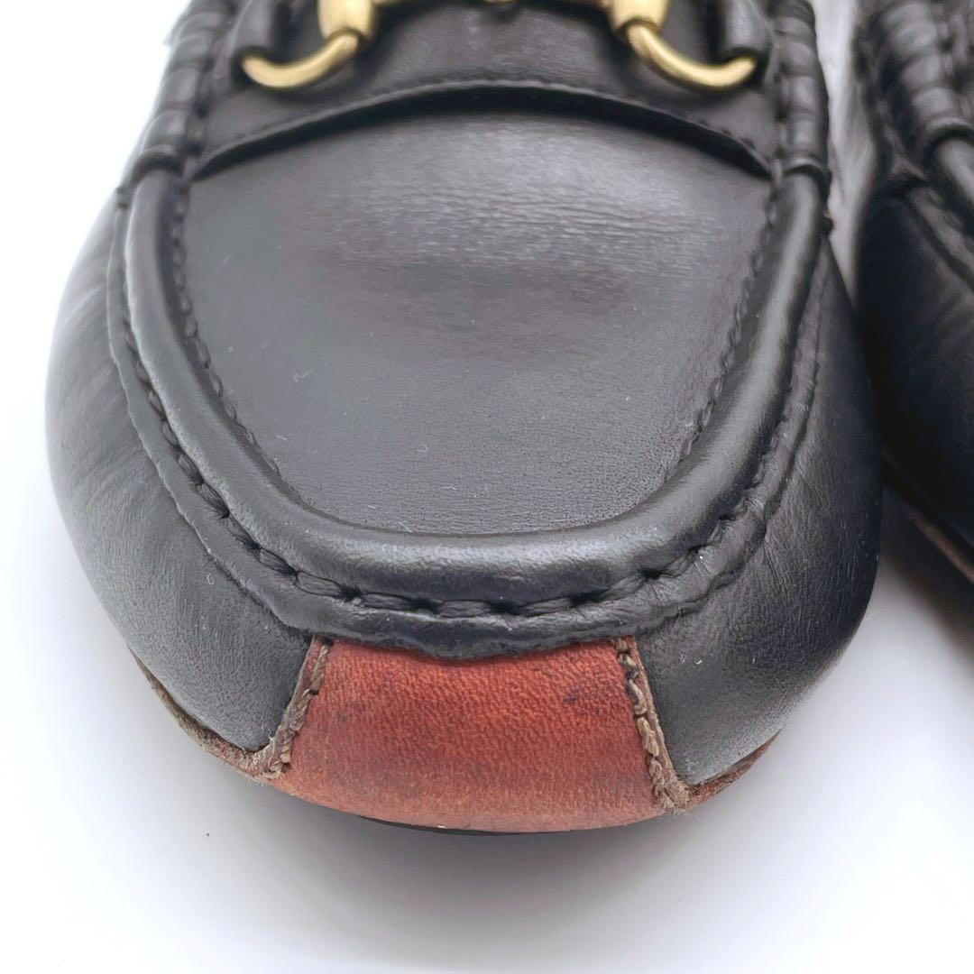 GUCCI ブラックレザー ホースビット ドライビングシューズ