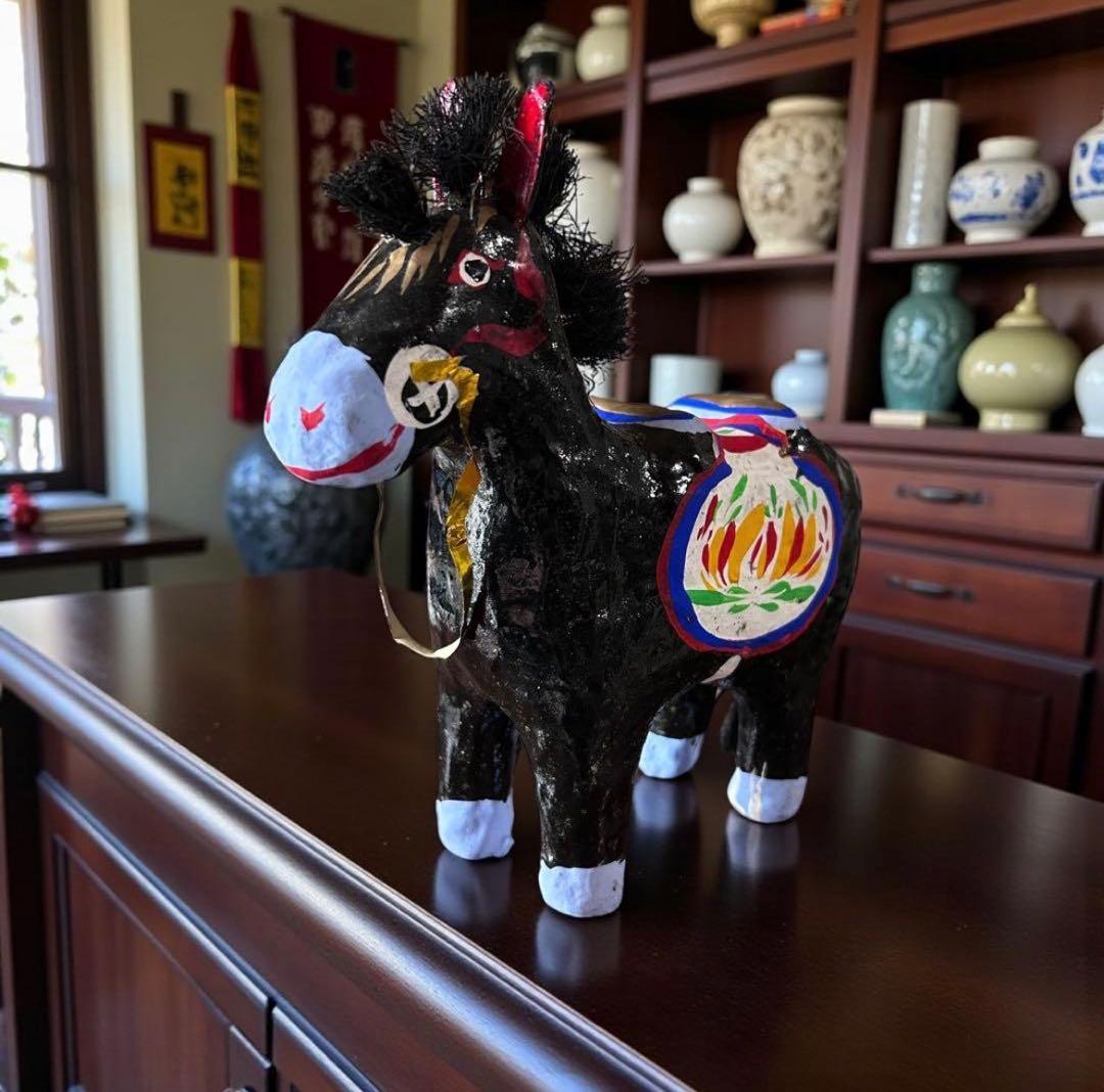 宮城県 郷土玩具 仙台張子 《黒馬》 本郷だるま屋 干支飾り 午年