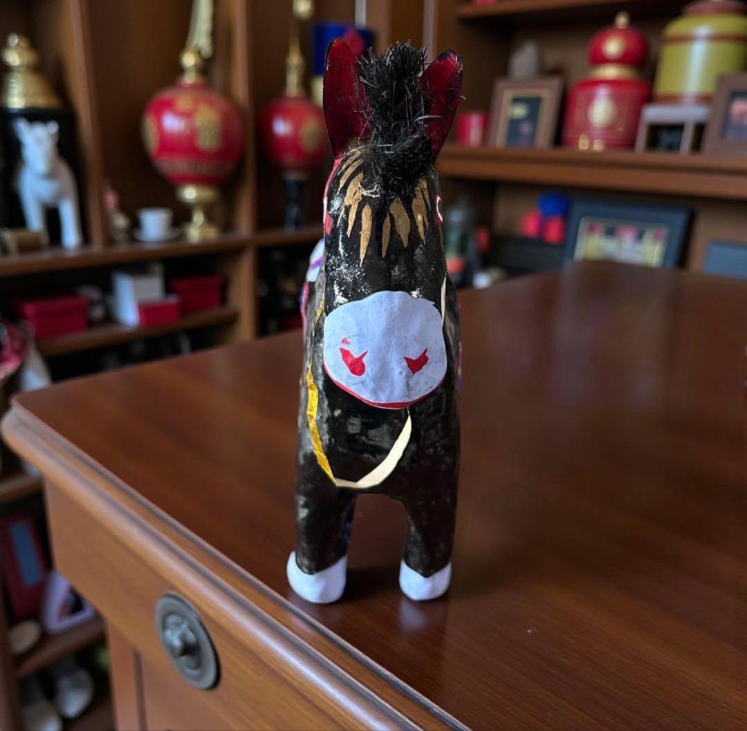 宮城県 郷土玩具 仙台張子 《黒馬》 本郷だるま屋 干支飾り 午年