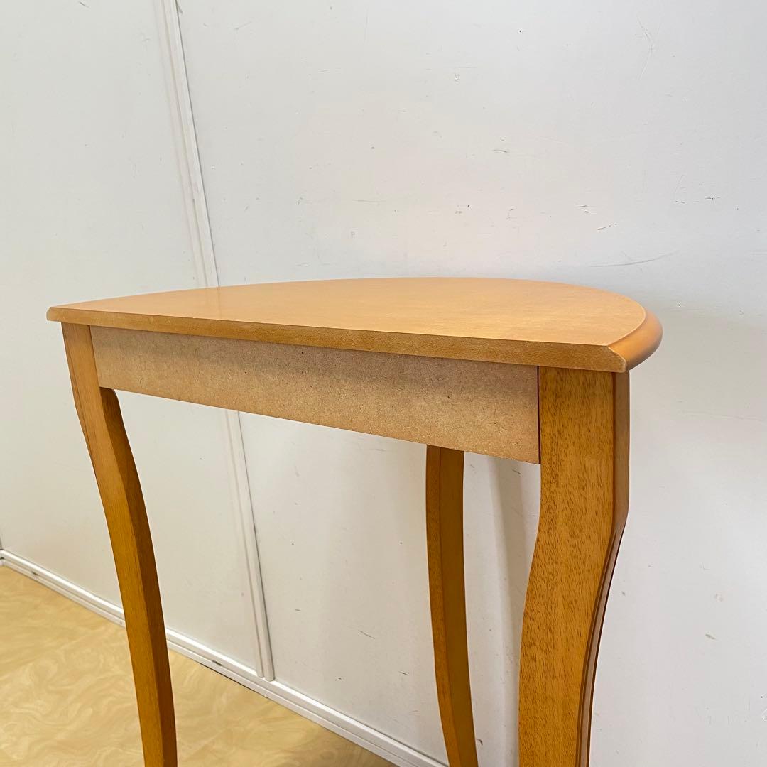 コンソールテーブル 半円 3本脚 花台 サイドテーブル 飾り台 ナチュラル