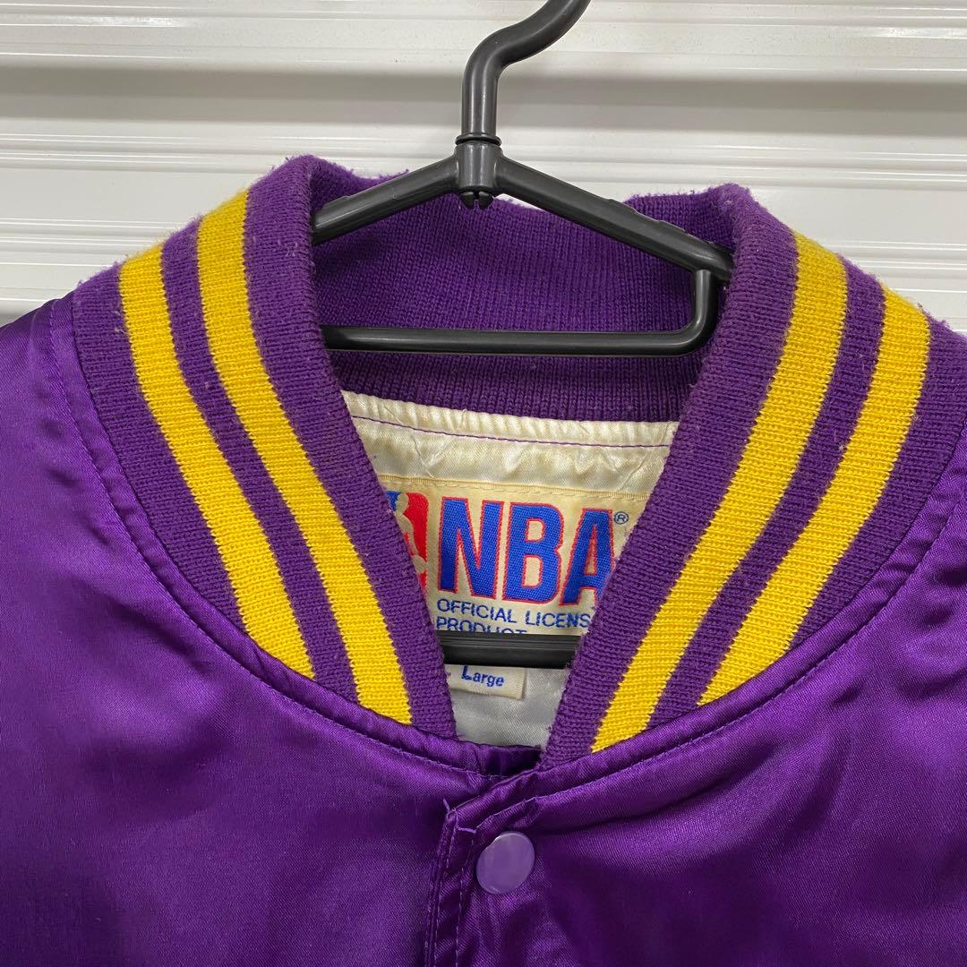 NBA LAKERS レイカーズ バーシティジャケット スタジャン パープル L