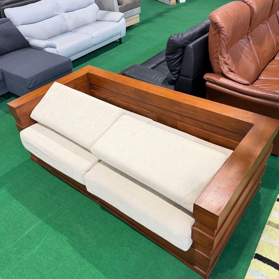 スキャンティーク 2.5人掛けソファ インテリア 木製 N002