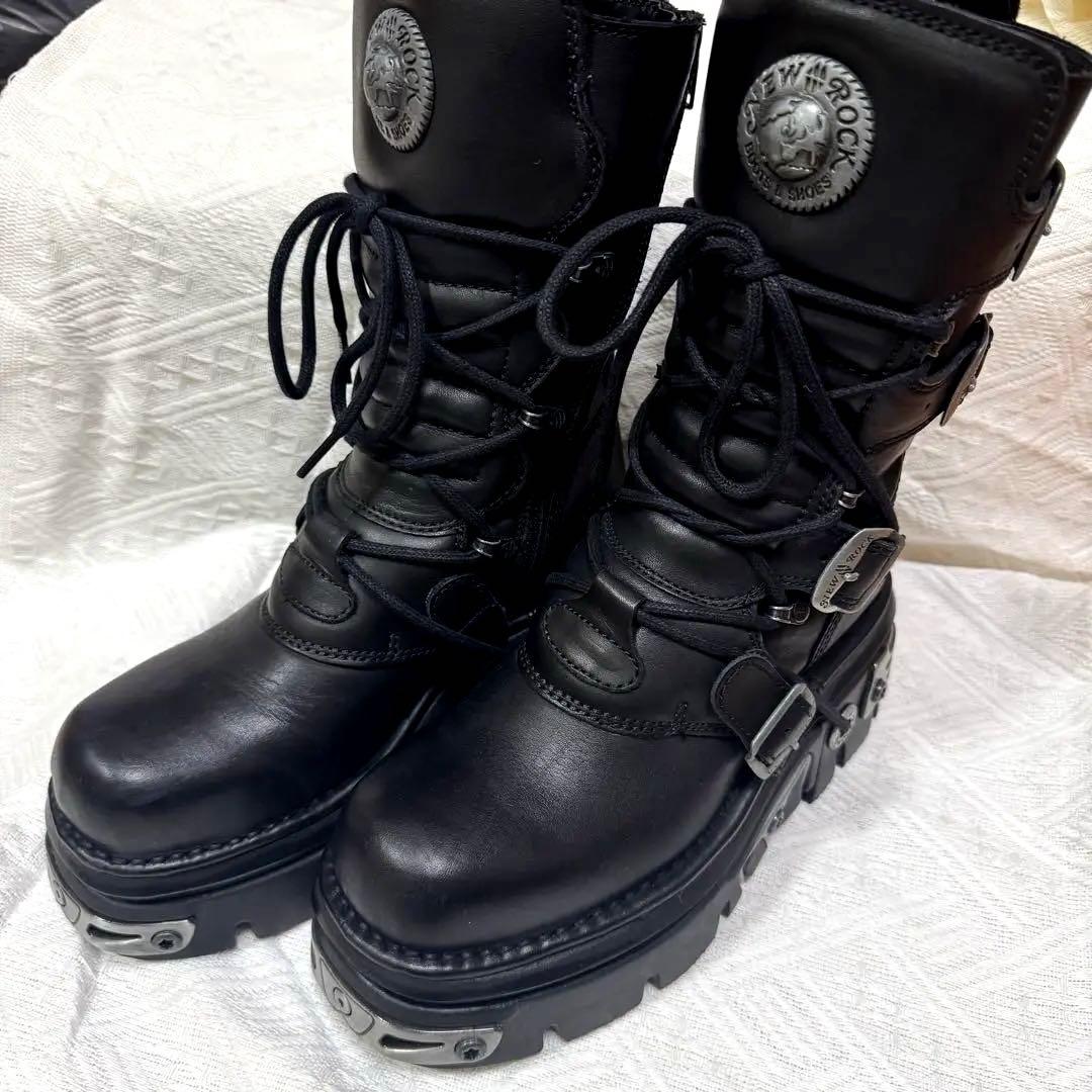 【NEWROCK】M-373-S4 ショーツブーツ レースアップ REACTOR