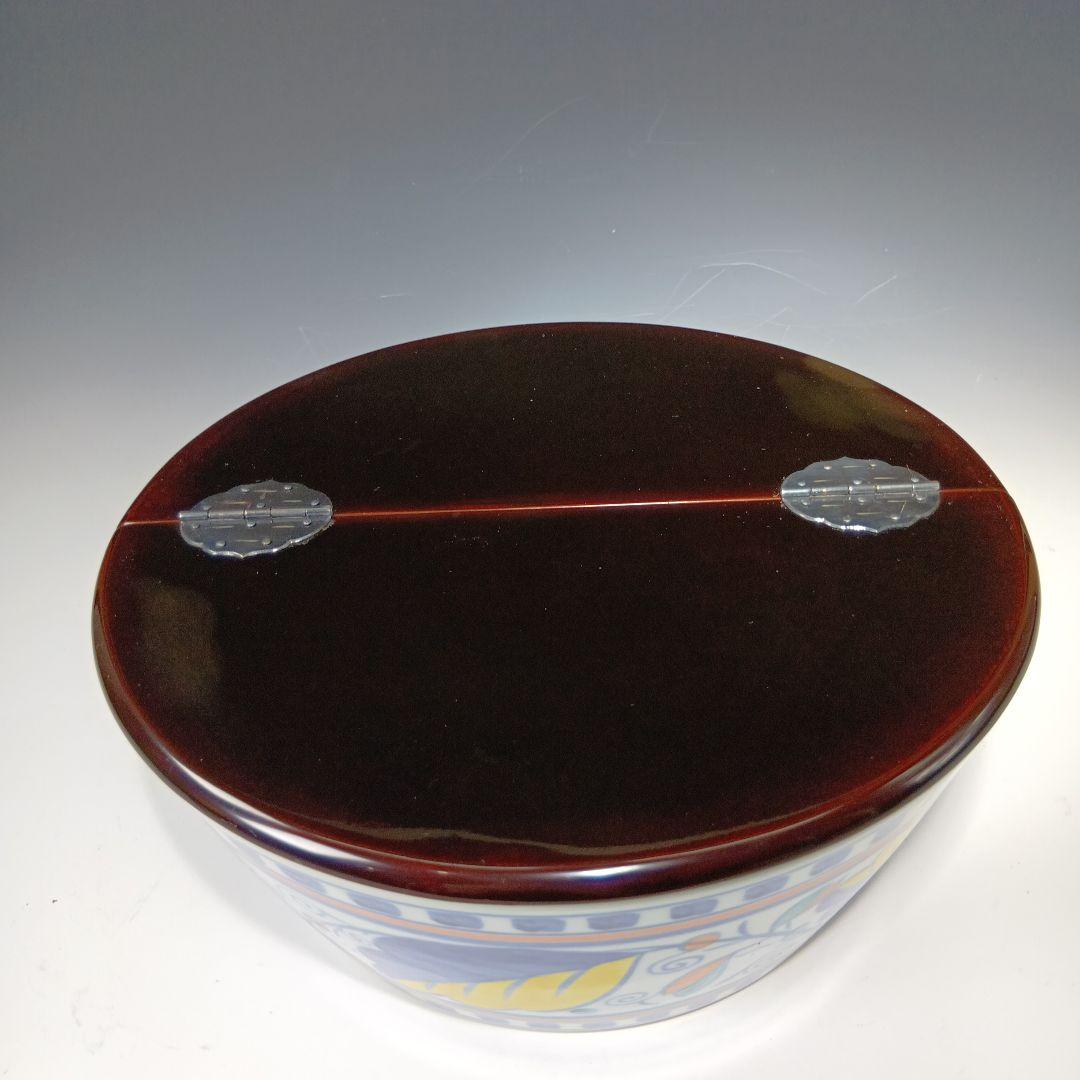 最終値下げ茶道具　平安景雲造　紅毛写　平水指　　 漆蓋付　共箱