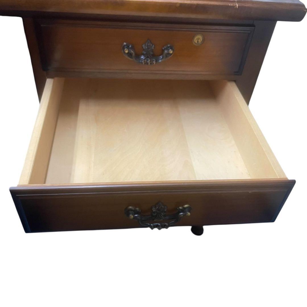 限定配送 カリモク デスク 机 書斎 レトロ 木製 アンティーク 家具 羽 N