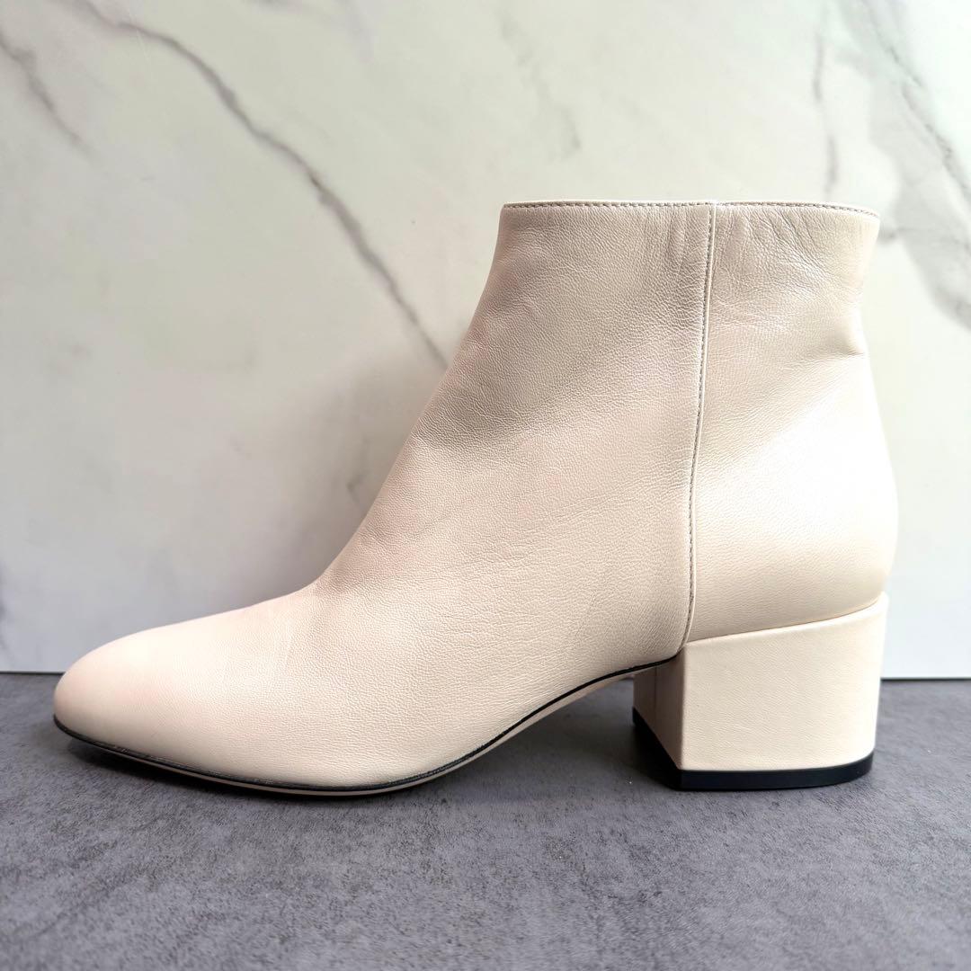 美品 Sergio Rossi セルジオロッシ アンクルブーツ 39 アイボリー