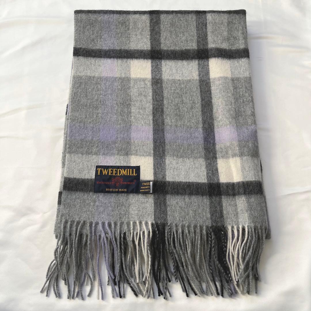TWEEDMILL ウール チェック柄　大判ストール
