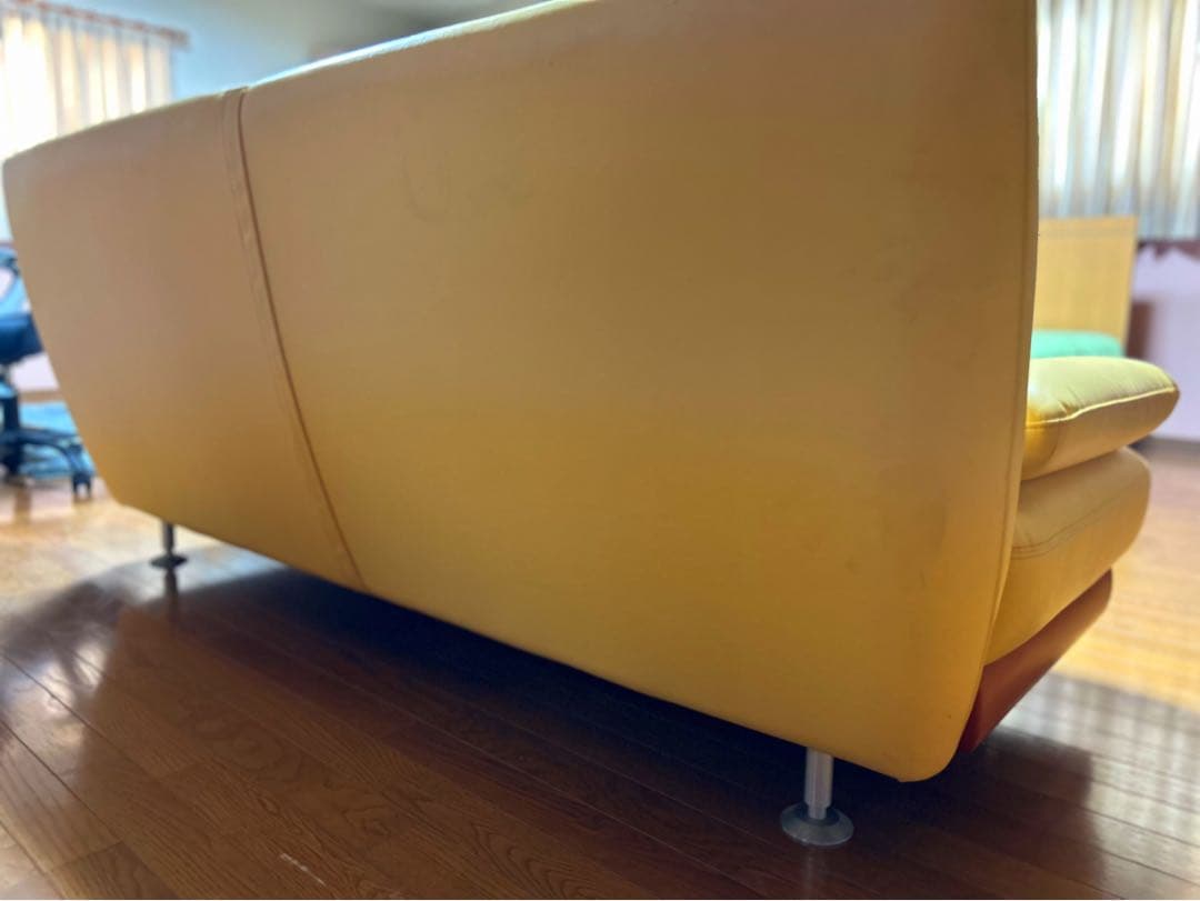 ソファ3人がけ 黄色