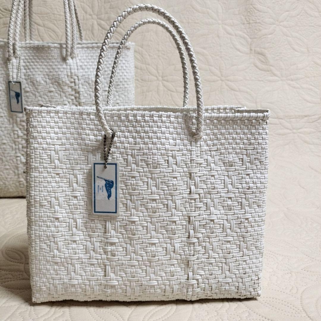 Letra メルカドバッグ 白 Mサイズ　マルシェバッグ＆ミニバッグ