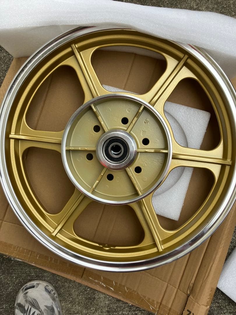 ゴールド 5スポーク アルミホイール ハヤシキャスト風ホイール