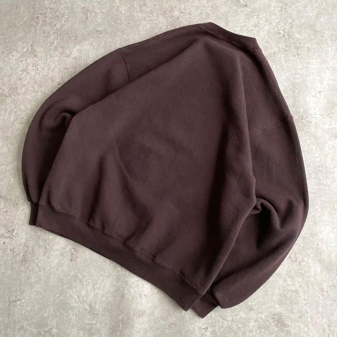 レアカラー次は早々ありません90sラッセル無地スウェットUSA製Lダークブラウン