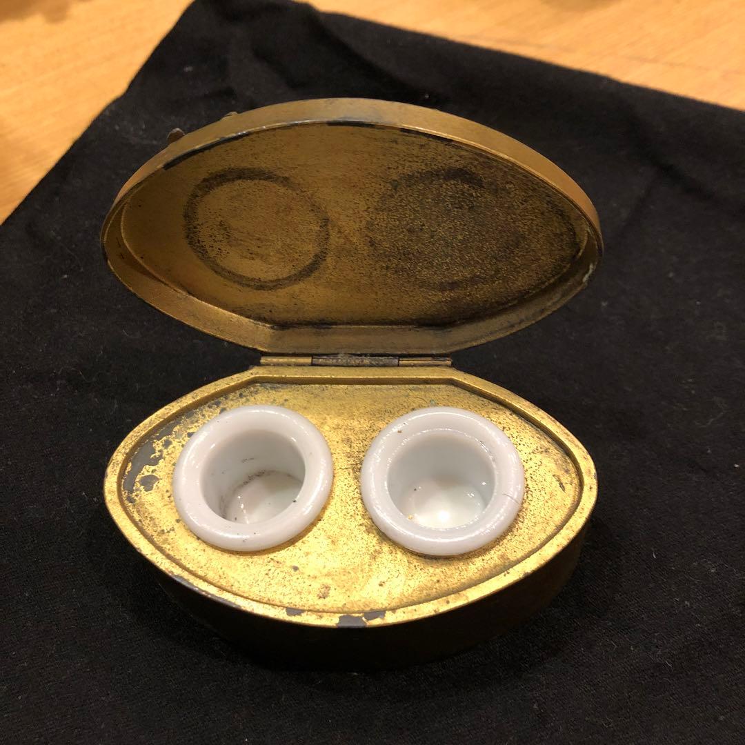 アンティーク　真鍮製　ラグビー　インク壺