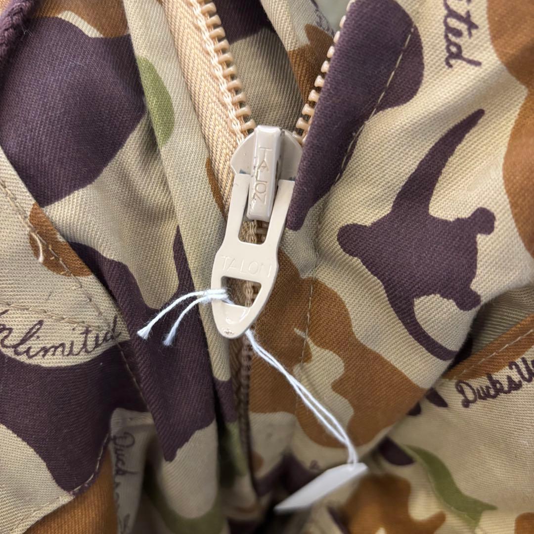 70s ダックハンターカモ 中綿 コート TALONジップ フーデッド ロング