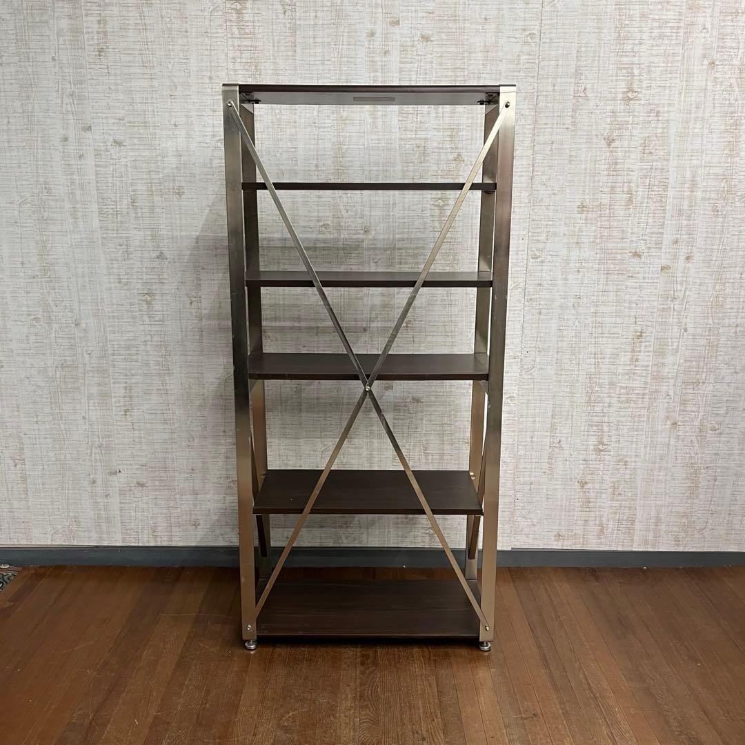 【アンティーク】アイアンフレーム 木製天板 シェルフ 飾り棚 インダストリアル