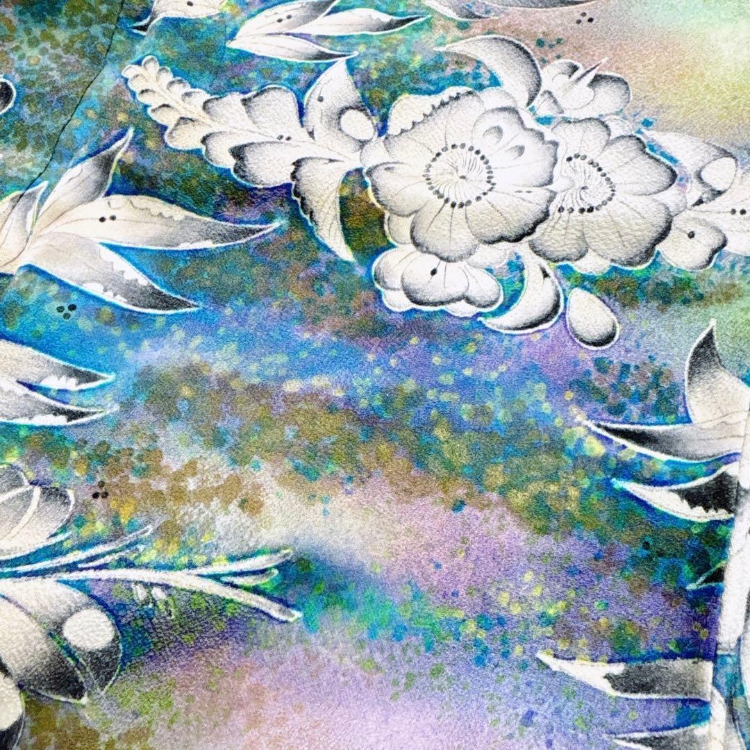 A130愛華 着物 訪問着　作者物　落款あり　辻ヶ花　正絹　美品