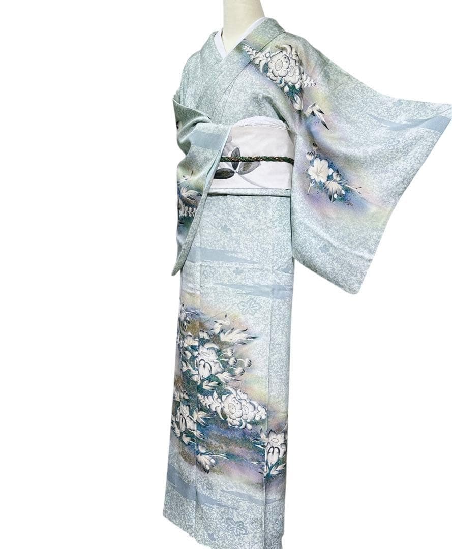 A130愛華 着物 訪問着　作者物　落款あり　辻ヶ花　正絹　美品