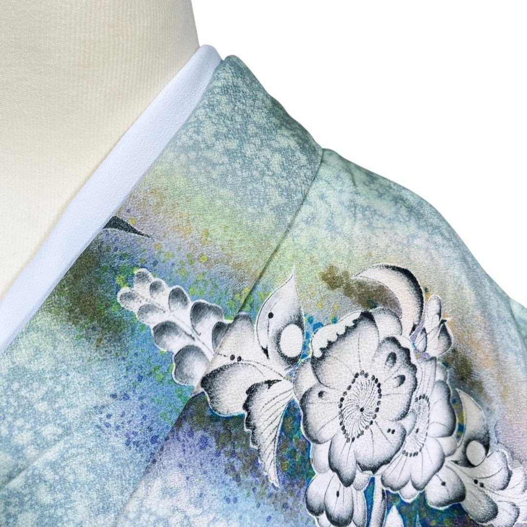 A130愛華 着物 訪問着　作者物　落款あり　辻ヶ花　正絹　美品