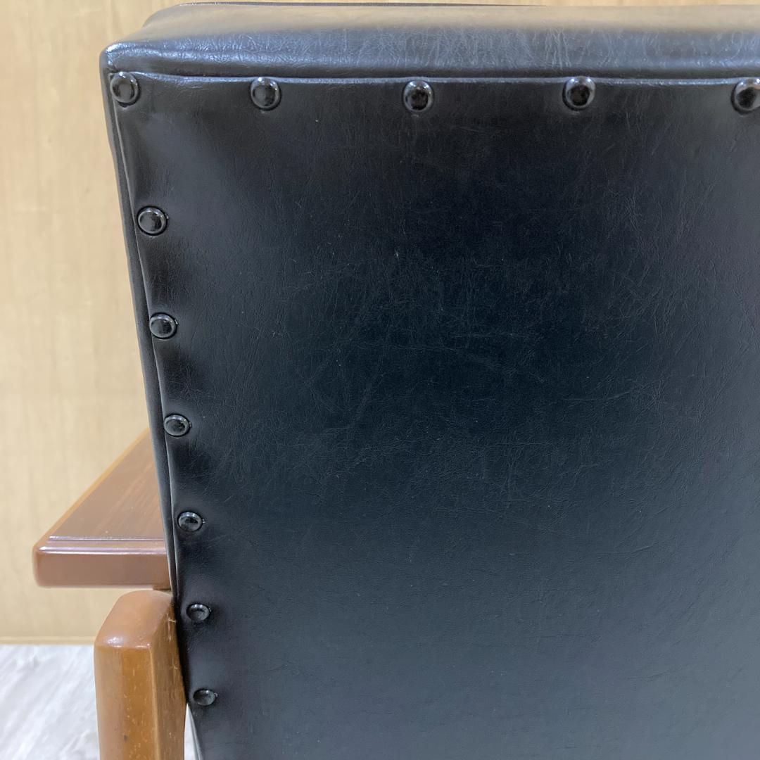 【カリモク】Kチェア スタンダードブラック ワイドアーム 1Pソファ B