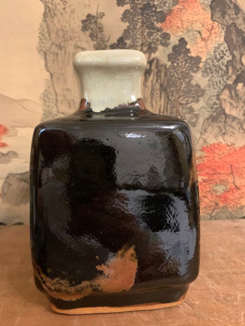 浜田庄司 扁壺 共箱【本物保証】益子焼人間国宝 河井寛次郎盟友 251