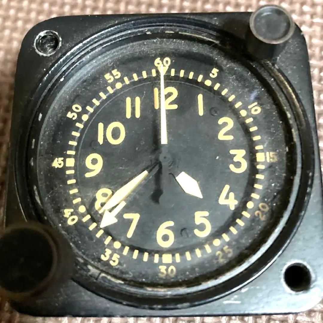 米国用航空機コックピットクロックウォルサム手巻き稼働中